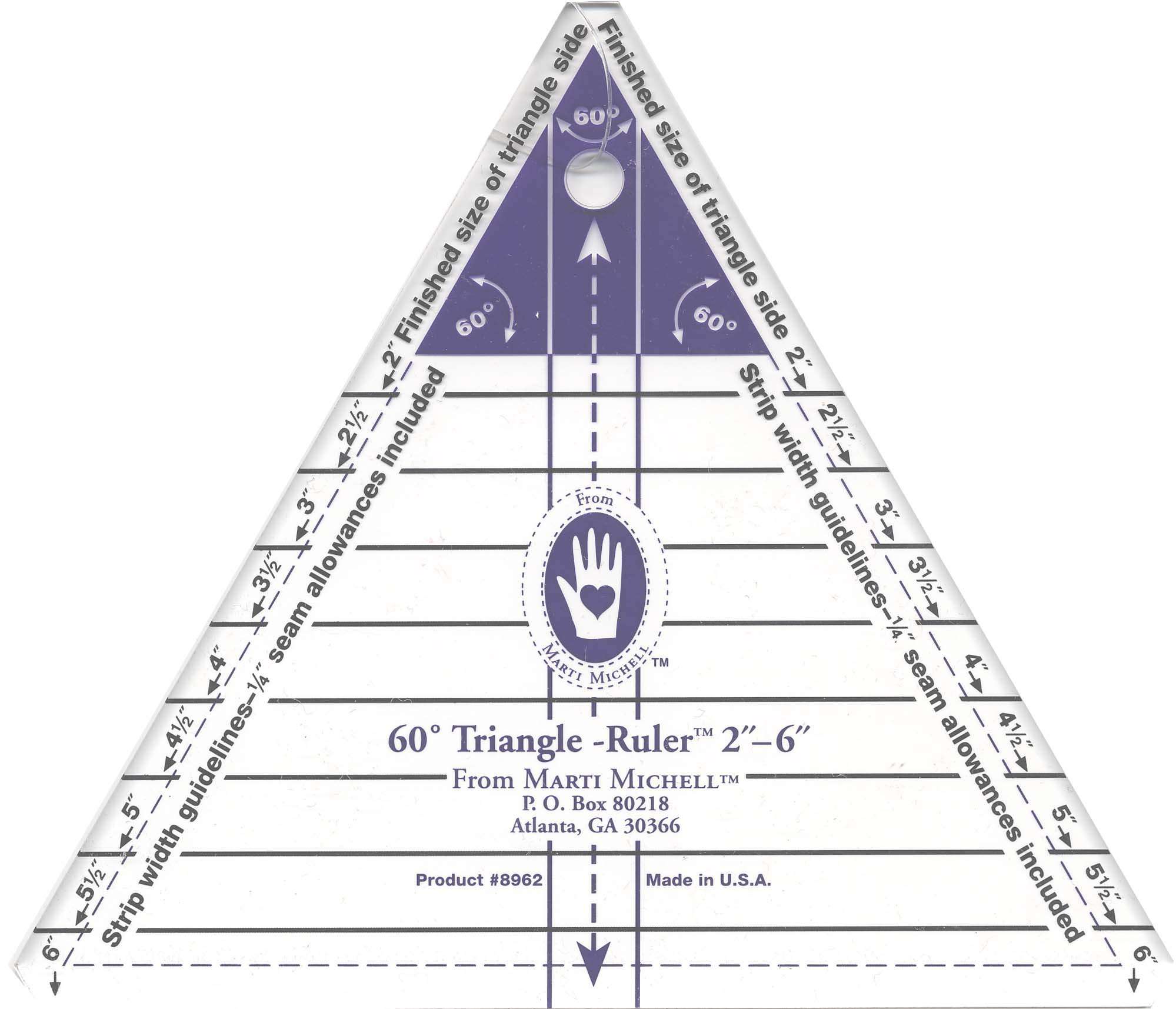 Marti Michell 60 Degree Triangle Ruler 2 to 6